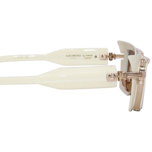 NEW BALMAIN ADMIRABLE BPS-130C UNISEX BONE/WHITE GOLD SUNGLASSES - Picture 3 of 4